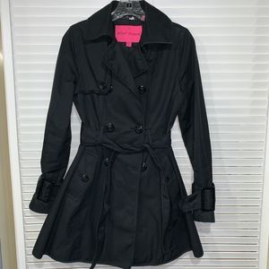 Betsey Johnson Black Rain Coat